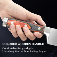 Ensemble de 6 couteaux de cuisine Royal avec manche en bois de pakawood 3Cr13 couteaux d'office utilitaires de tranchage de pain de chef en acier inoxydable