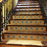 Peint à la main Vintage Art Fleur Motif Carrelage Cuisine Escalier Design Rustique Mur et Sol Carrelage pour Jardin