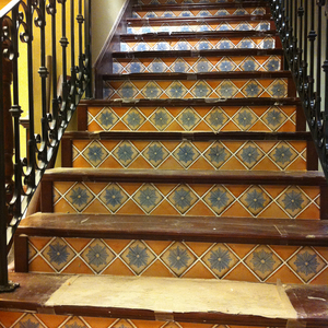 Azulejo <span class=keywords><strong>de</strong></span> diseño <span class=keywords><strong>de</strong></span> flores <span class=keywords><strong>de</strong></span> arte Vintage pintado a mano, escalera <span class=keywords><strong>de</strong></span> cocina, diseño rústico, azulejo <span class=keywords><strong>de</strong></span> pared y suelo <span class=keywords><strong>para</strong></span> jardín - Product Image 6