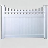 Kit de panneaux de clôture extérieure semi-privée en plastique blanc de luxe classique, 1,83 m H x 2,44 m L