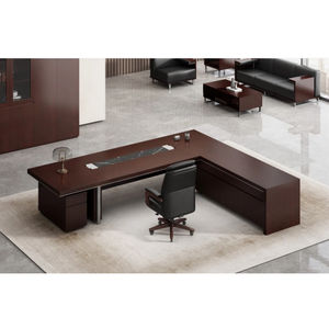 Mesa <span class=keywords><strong>de</strong></span> <span class=keywords><strong>Oficina</strong></span> Ejecutiva con Diseño Moderno y Chapa <span class=keywords><strong>de</strong></span> Madera Ecológica para <span class=keywords><strong>Trabajo</strong></span> Híbrido y Reuniones Virtuales, Uso en <span class=keywords><strong>Oficina</strong></span> en Casa - Product Image 5