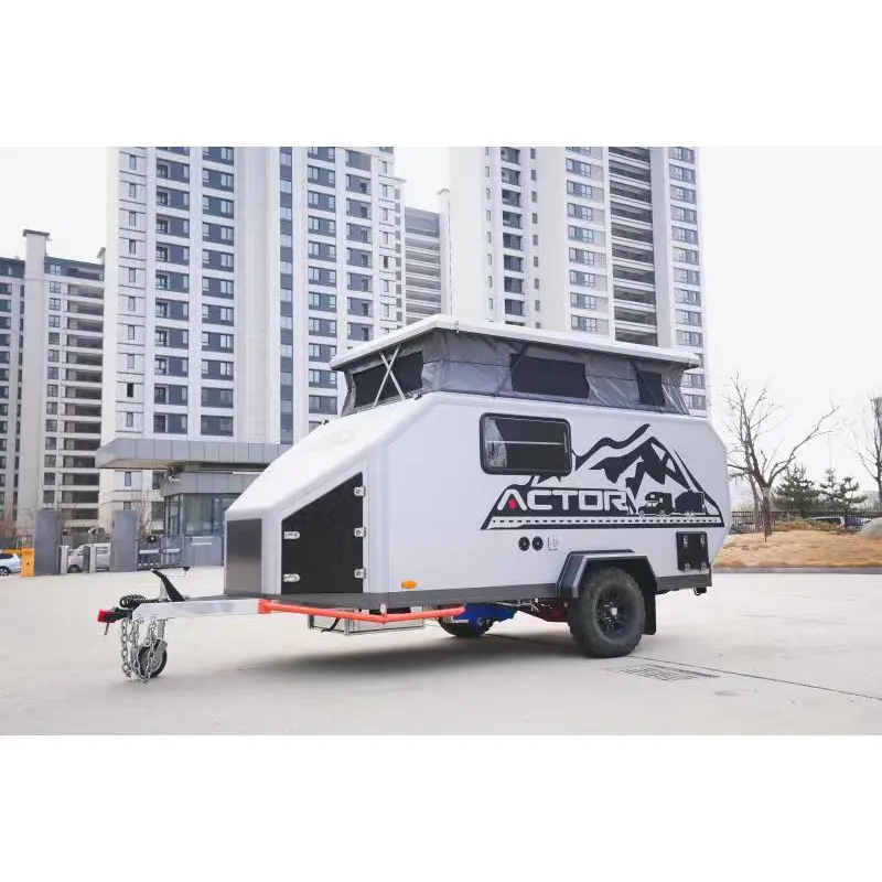 Mini camper trailer pop top caravan rv camper home tiny house travel trailer camper expedition