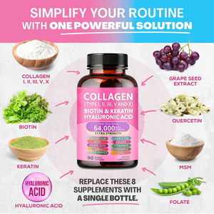 OEM Biotin Keratin Hyaluronic <span class=keywords><strong>Collagen</strong></span> Supplement für Frauen Nahrungs ergänzungs mittel Kollagen Kapseln Tablette Dosierung - Product Image 2