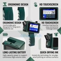 Imprimante à jet d'encre portable 4POLETECH rechargeable pour la date d'expiration, le code de lot, le code QR, l'impression de logo