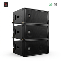Enceintes Line Array en bois professionnelles de 8 pouces, amplifiées, prêtes pour la scène, 200 W de puissance, pour systèmes de sonorisation de concerts en plein air
