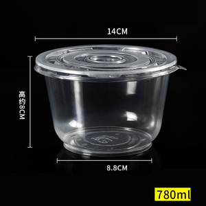 Đen trong suốt siêu thị nhựa Bát khóa nắp Rau Trái Cây đồ ăn nhẹ lưu trữ nhanh chóng ăn trưa hộp thực phẩm - Product Image 2