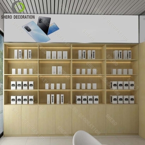 Tùy Chỉnh Sửa Chữa Điện Thoại Di Động Cửa Hàng Trang Trí Hiện Đại Điện Thoại Di Động Hiển Thị Kệ Điện Thoại Thông Minh Slat Tường Hiển Thị Cho Điện Thoại Di Động Phụ Kiện - Product Image 1