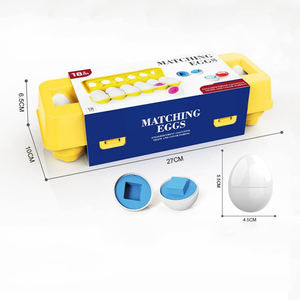 Ensemble de 12 jouets d'œufs assortis pour la reconnaissance des couleurs et des formes, jouets d'œufs de Pâques pour les tout-petits, jeu de <span class=keywords><strong>bingo</strong></span> de voyage pour Pâques - Product Image 6