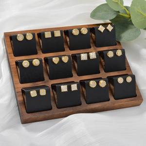 Juego de Joyería de Aretes de Circonita con Baño de Oro de 18K, Hipoalergénicos, con Pedrería, Varios Estilos, al por Mayor para Mujer - Product Image 1