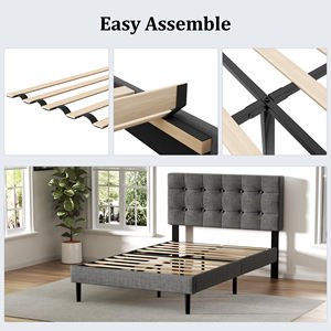 <span class=keywords><strong>Lit</strong></span> en tissu avec tête <span class=keywords><strong>de</strong></span> <span class=keywords><strong>lit</strong></span> moelleuse, mobilier <span class=keywords><strong>de</strong></span> chambre à coucher en vente chaude 2026 - Product Image 5