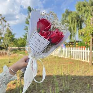 Vente flash Bouquet de savon en forme de <span class=keywords><strong>rose</strong></span> multicolore pour la Saint-Valentin, rendez-vous galant, cadeau pour la fête des mères - Product Image 5