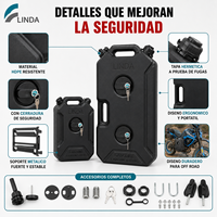 LINDA Taşınabilir Yakıt Deposu 5L 10L Benzin Bidonu HDPE Jerrycan Arazi Motosiklet ATV SUV 4x4