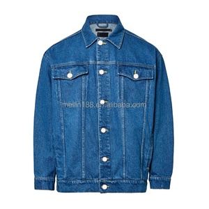 Ensemble en jean personnalisé pour homme, ensemble deux pièces en jean bleu épais, veste et jean unisexe - Product Image 3