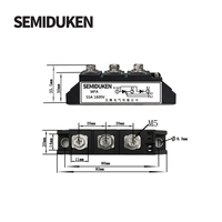 Diode redresseur de pont triphasé 100 ampères Module SCR à thyristor MFA55A MFA1600V | Module de contrôle de puissance standard SEMIDUKEN
