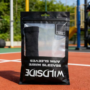 Custom Printed Black Waterproof Three Side Seal Zipper Pouch-Reusable Bag for clothing accessories <b>packaging</b> with window - Product Image 1