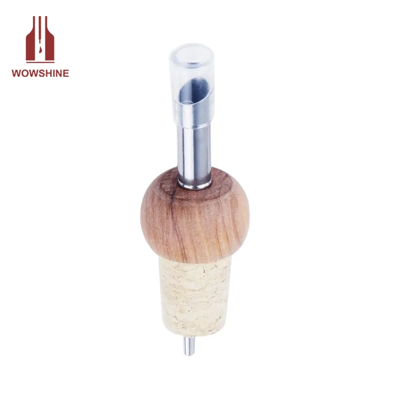 New Developed Wine Pourer With Natural Cork Stainless Steel 304