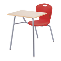 Meubles de classe pour collège, siège en plastique, plateau de table en bois, chaise d'étudiant avec table