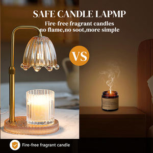 Lámpara Calentadora de Velas Aromáticas Segura con Temporizador, Regulador de Intensidad, Altura Ajustable y Base de Cristal <span class=keywords><strong>para</strong></span> <span class=keywords><strong>Dormir</strong></span>, Trabajar, Yoga - Product Image 2