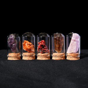 אבן גלם דיי אמטיסט ברור קוורץ קוורץ סלעים מינרליים דגימות אבן חן קריסטל עם סט בקבוק זכוכית - Product Image 3