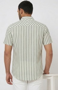 เสื้อเชิ้ตผู้ชายทรงเข้ารูปลายทางผ้าลินิน สวมใส่สบาย ระบายอากาศดี เหมาะสำหรับฤดูร้อน คุณภาพพรีเมียมสำหรับส่งออก จำหน่ายส่ง - Product Image 2