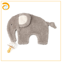 Couverture de sécurité pour bébé en forme d'éléphant mignon, jouet en peluche ultra-doux en sherpa pour nourrissons