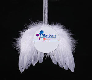 Millantech vraie plume <span class=keywords><strong>blanc</strong></span> Angle aile Festival décoration Sublimation presse impression noël vacances cadeaux - Product Image 6
