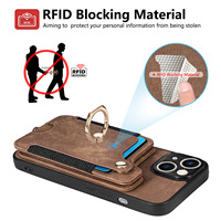 Soporte Magnético para Coche con Anillo para iPhone 18 17 Air 16 Pro Max 15 14 Plus 13 Mini 12 11 XS XR, Funda con Ranuras para Tarjetas