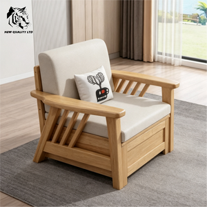 โซฟาผ้าแฟชั่นใหม่จากโรงงานจีน ราคาดี ปรับแต่งได้ มีสินค้าในสต็อก พร้อมบริการดรอปชิปปิ้ง เฟอร์นิเจอร์ห้องนั่งเล่น โซฟาไม้พร้อมที่เก็บของ - Product Image 4