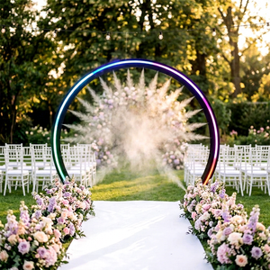 LED RGB Light Circle Mist <b>Arch</b> Door Outdoor Interactive Fog Tunnel Light Up Smoke Water Mist <b>Gate</b> for Scenic Park Event Wedding - Product Image 1