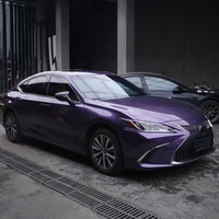 Vinyle Adhésif pour Voiture Gris Violet Métallisé Brillant en PET, Rouleau Complet 1,52x16M/5x55FT, Vente en Gros Directe Usine de Guangzhou, Autocollants pour Voiture