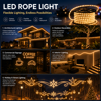 Guirlande lumineuse de Noël extérieure multicolores RGB, étanche IP65, contrôle par application, décoration LED intelligente pour salon, chambre à coucher