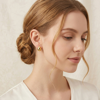 Boucles d'oreilles clips goutte d'eau LuxuryGold pour femmes, invisibles et indolores, style serpentin anti-moustiques, vente directe usine, boucles d'oreilles tendance 2026