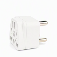 Adaptateur de prise secteur universel haute puissance 3 broches Type-D certifié CE RoHS, personnalisable, en ABS et cuivre, blanc/noir, pour l'Afrique du Sud, l'Inde, le Sri Lanka
