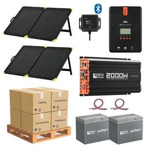 ชุดโซลาร์เซลล์ซิลิคอนโมโนคริสตัลไลน์ครบชุด 2000W พร้อมคอนโทรลเลอร์ MPPT คลื่นไซน์บริสุทธิ์ แบตเตอรี่ 12V สำหรับใช้ในบ้าน รุ่น 89034 Energ 89034 - Product Image 1