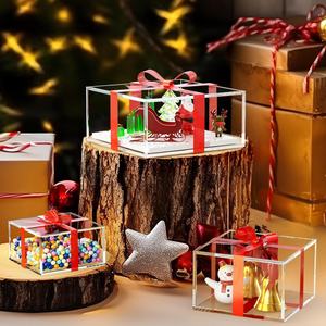 Couvercles de boîte de rangement en acrylique transparent Mini conteneurs cubes polyvalents empilables présentoirs de bureau à domicile pour bijoux - Product Image 6