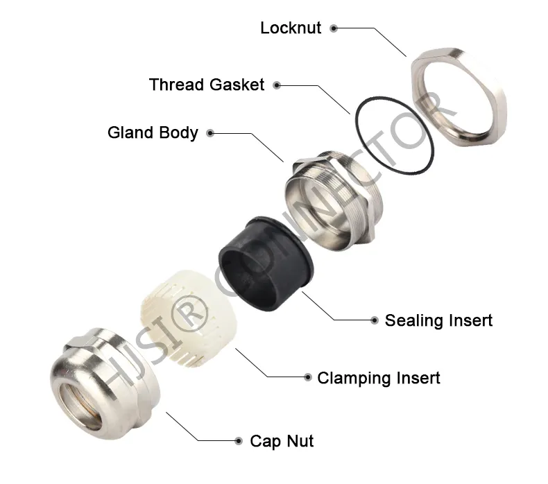Brass Nickel Waterproof Cable Gland Cable Connector Free Sample PG16 PG21 PG19 PG25 PG29 Waterproof Electrical PG Cable Glands Brass Nickel Plated Liquidtight Metal Cord Grip