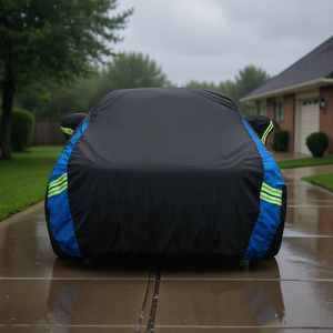 Funda para Auto Sedán, Protección Total Exterior, 194 208, Negra y Azul, Impermeable, Resistente, con Protección UV e IR - Product Image 2