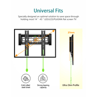 Zeno Wholesale Fixed Tv Mount Supcline untuk TV LCD/LED 14"-45" Heavy Duty Baja VESA 200x200 Braket TV Ruang Tamu C1-F