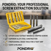 Jeu d'extracteurs de vis endommagées en acier allié de qualité industrielle professionnelle, extracteur de boulons cassés robuste OEM pour boulons abîmés