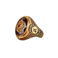 Bague en laiton de style ottoman pour homme, bijoux personnalisés, plaqué or rhodié, modèle de bijoux de mode pour homme