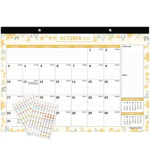2022 Table Calendar Planner With Plastic Cover And Stickers
