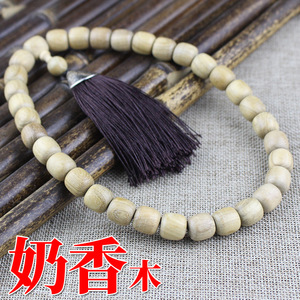 Milk Scented Agarwood Wooden Beads 12mm Barrel Shape Tassel Pendant Necklace For <b>Car</b> <b>Ornament</b> And Fashion Jewelry - Product Image 4