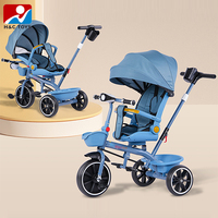 Tricycle à pédales inclinable pour enfants, poussée bidirectionnelle avec grand pare-soleil, tricycle de voyage pour bébé, plusieurs options de couleurs