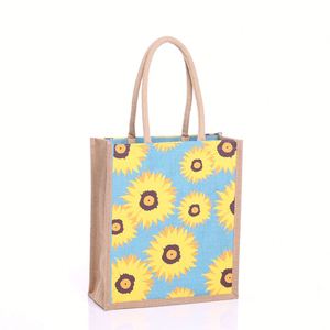 Bolsa de Compras de Yute Personalizada, Bolsa de Playa de Lino Natural Reutilizable para Regalos, Fiestas y Bodas - Product Image 3