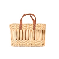 Sac fourre-tout décoratif en rotin marocain tressé à la main, style minimoroccolisme, pour pique-nique et plage, en paille naturelle, petit format été 20-30cm