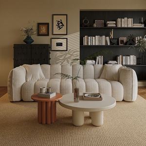 Sofá Seccional Modular Convertible Moderno Color Crema - Diseño Cómodo para Apartamentos y Hoteles, Sofá Perezoso Estilo Calabaza para Ocio - Product Image 5