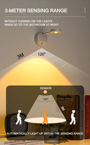 New trong nhà hệ thống dây điện miễn phí Tường Đèn Spotlight sạc LED thông minh cơ thể con người cảm ứng đèn điều khiển từ xa ảnh cửa sổ đèn - Product Image 4