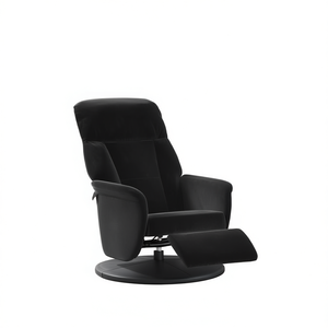 Sillón Reclinable de Masaje de Terciopelo Negro, Masaje Corporal Completo, Enchufable, Relajación en el Hogar - Product Image 1