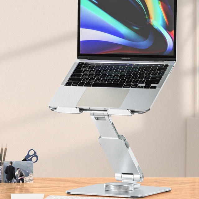 Hot Sale 360 Rotating Aluminum Alloy Laptop Stand Ergonomic Height Adjustable Desktop Computer Holder Riser