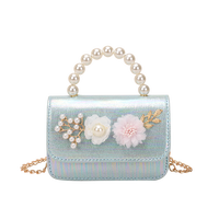 Nouveauté : Sacs pour enfants à fleurs, sac à main princesse tendance avec perles, mini sac à bandoulière mignon pour petites filles